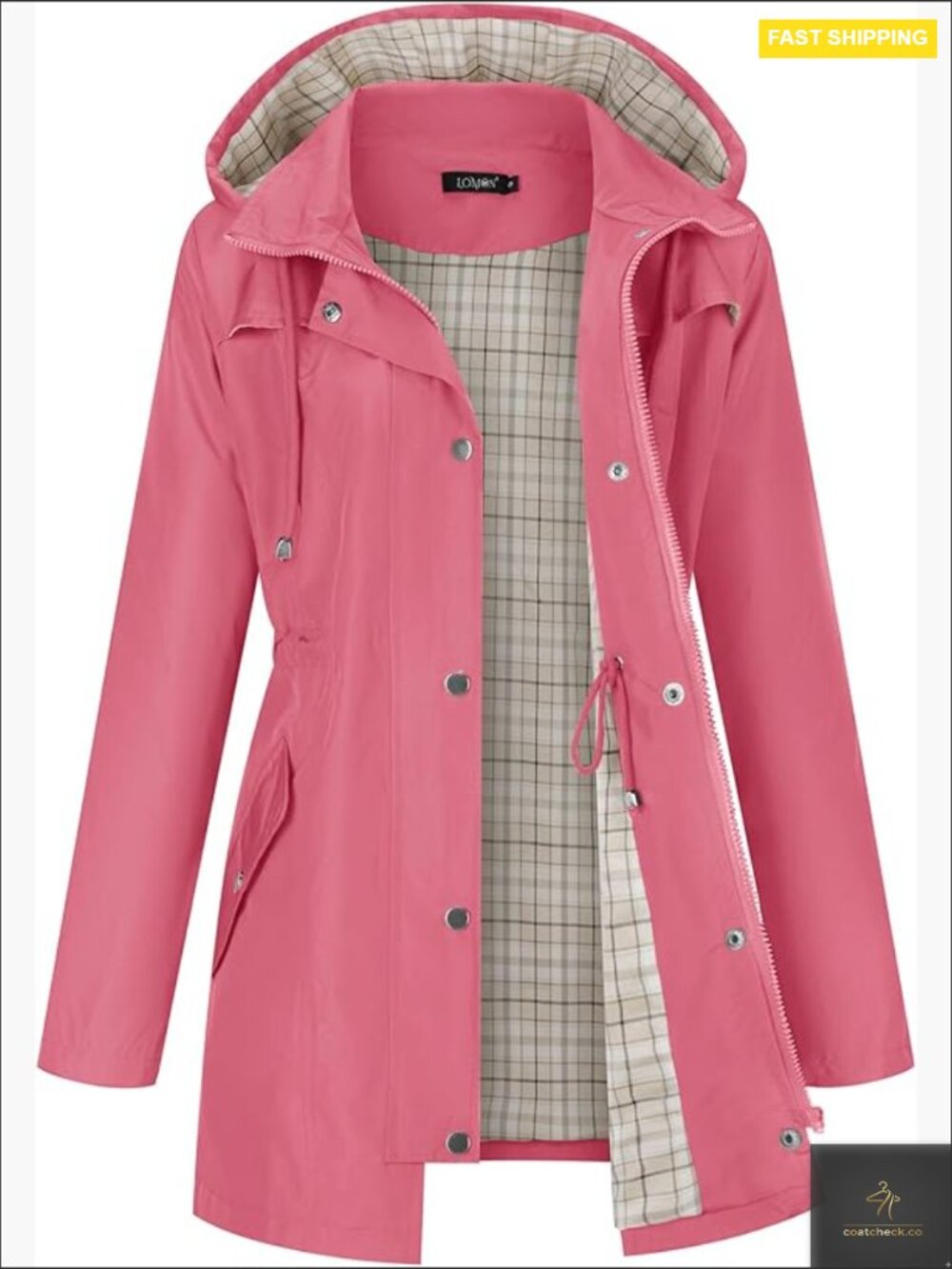 Lightweight Waterproof Rain Jacket Hooded Trench Coat Outdoor Hiking Windproof